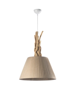 Lampadario 'woody' legno e sabbia, e27